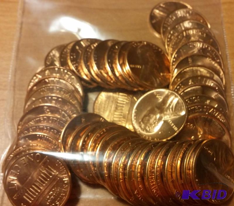 lot 39 image: 1959-D Wheat Pennies---Brilliant Uncirculated...