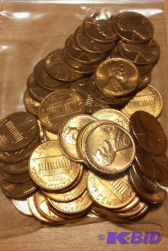 lot 43 image: 1960-D Lincoln Pennies---Brilliant Uncirculat...