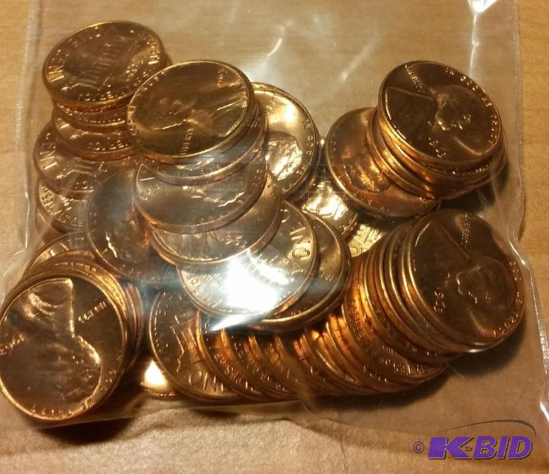 lot 51 image: 1963 Lincoln Pennies---Brilliant Uncirculated...