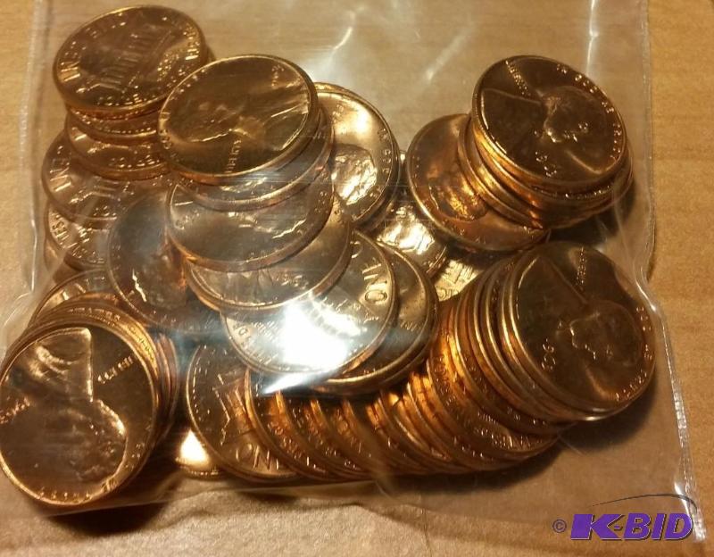 lot 52 image: 1963 Lincoln Pennies---Brilliant Uncirculated...