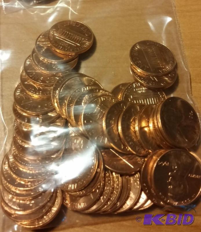 lot 53 image: 1964 Lincoln Pennies---Brilliant Uncirculated...