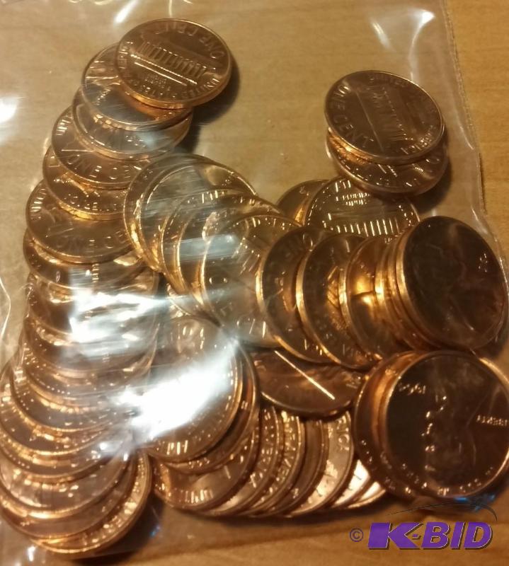 lot 54 image: 1964 Lincoln Pennies---Brilliant Uncirculated...