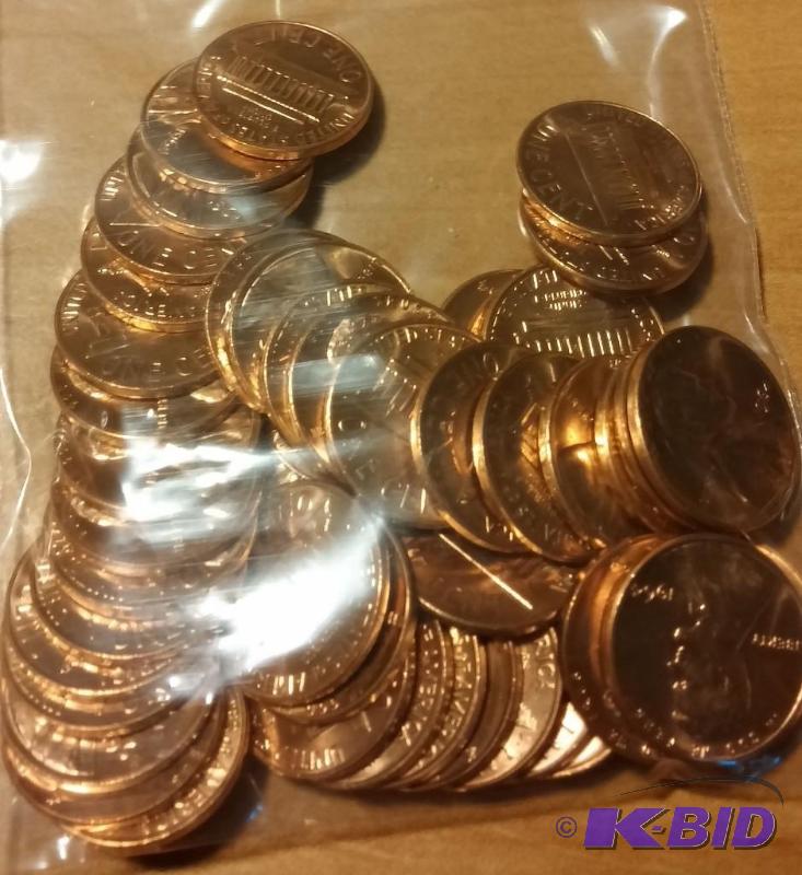 lot 55 image: 1964 Lincoln Pennies---Brilliant Uncirculated...