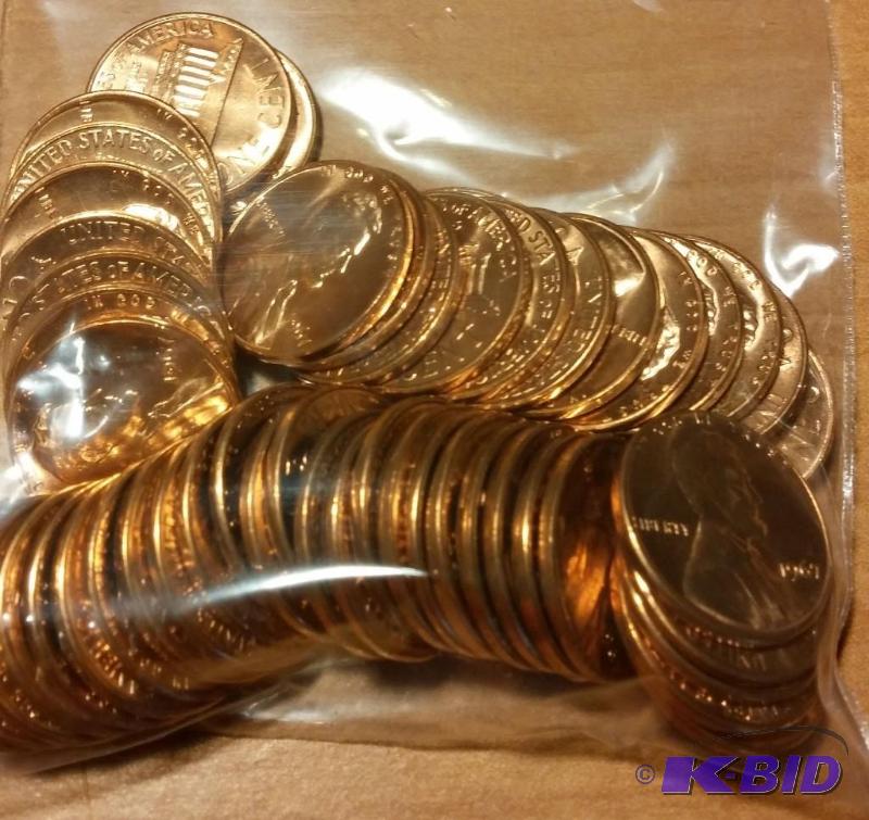 lot 60 image: 1967 Lincoln Pennies---Brilliant Uncirculated...