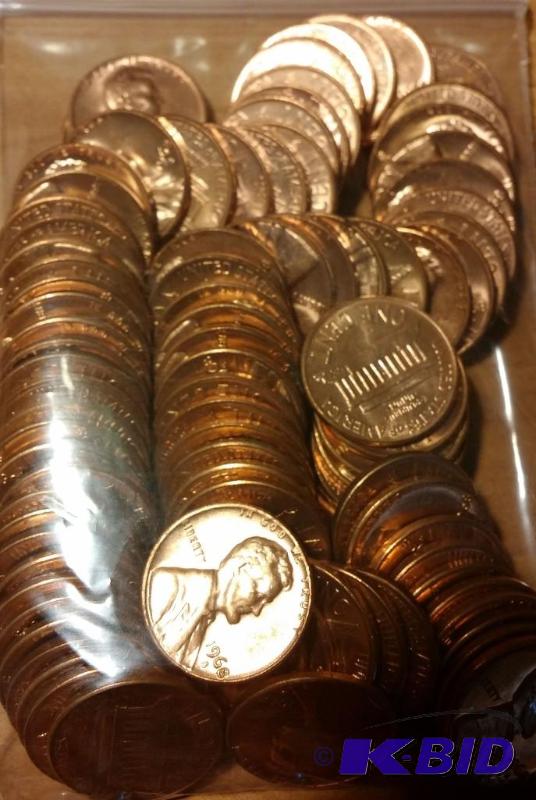 lot 62 image: 1968 Lincoln Pennies---Brilliant Uncirculated...