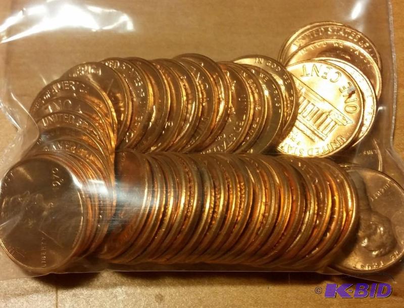 lot 91 image: 1970-D Lincoln Pennies---Brilliant Uncirculat...