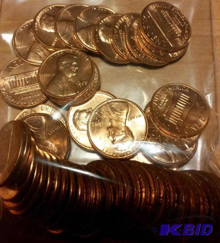 lot 95 image: 1972-S Lincoln Pennies---Brilliant Uncirculat...