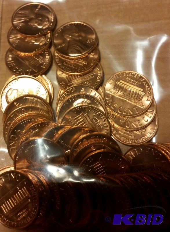 lot 96 image: 1972 Lincoln Pennies---Brilliant Uncirculated...