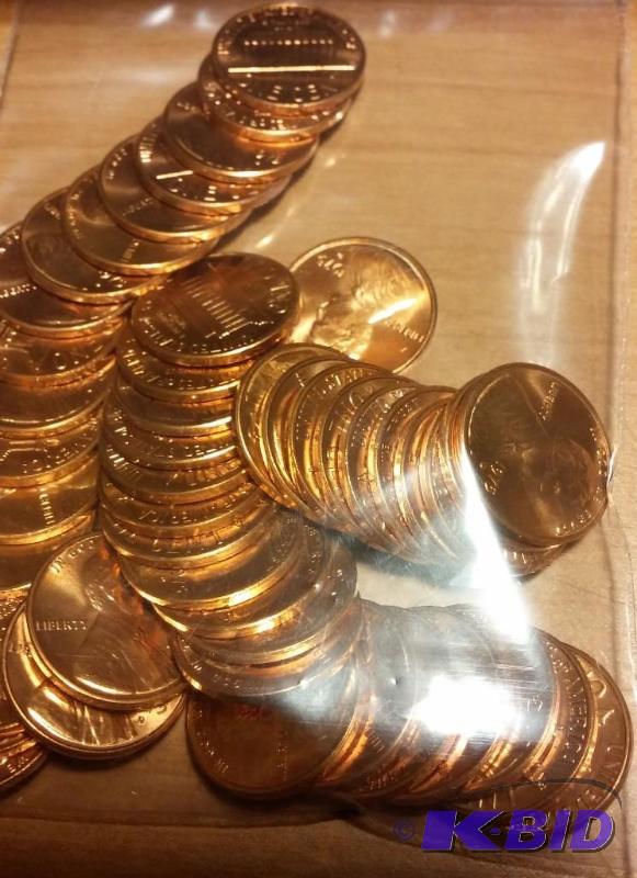 lot 98 image: 1975-D Lincoln Pennies---Brilliant Uncirculat...