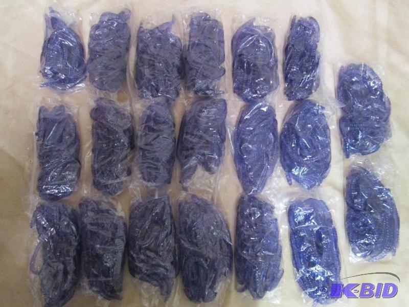 lot 225 image: Lot of 20 bags of 4 jig worms. Grape in color...