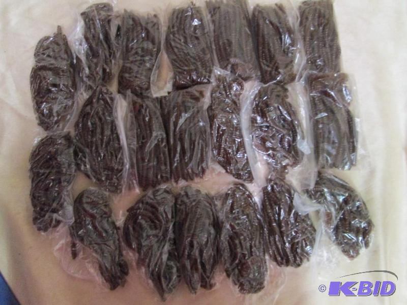 lot 241 image: Lot of 20 bags of 6 jig worms. Pumpkin spice ...