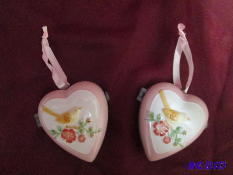 lot 76 image: Nice pair of heart shaped On the Wings of Lo...