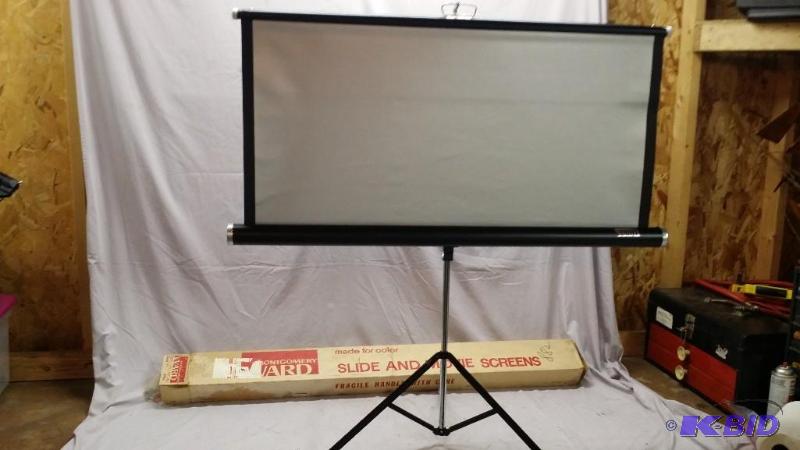 lot 45 image: Montgomery Ward slide and movie screen in ori...