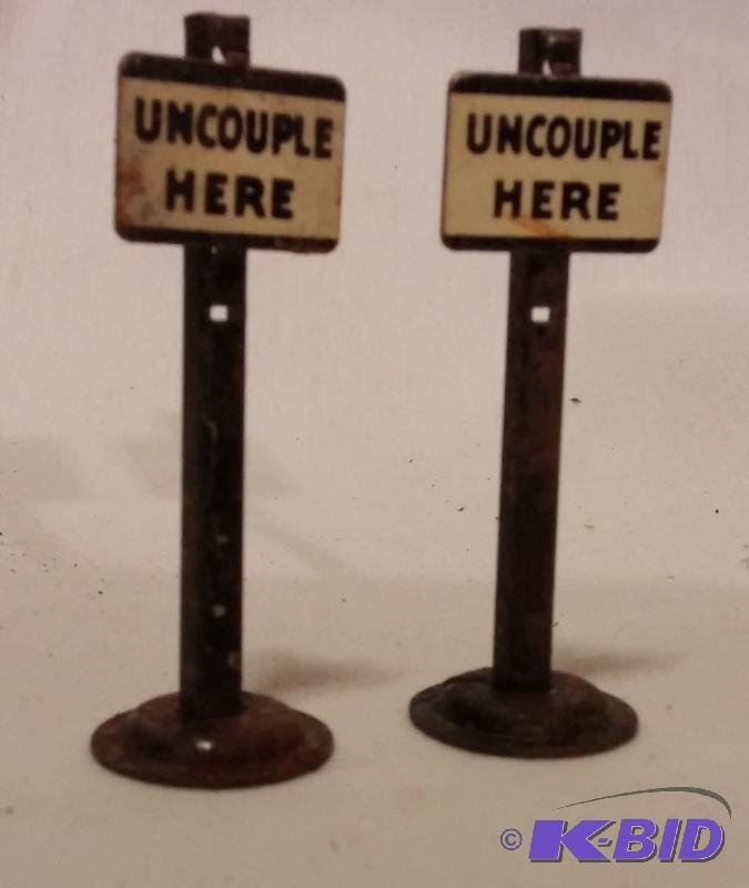 Lot of 2 1940s Lionel train uncouple here si...