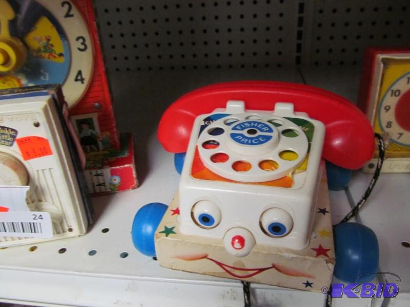 lot 24 image: 1972 Fisher Price Music Box & 1961 Fisher Price Telephone Works