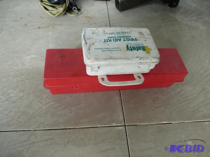 Emergency road reflector kit and First aid ki...