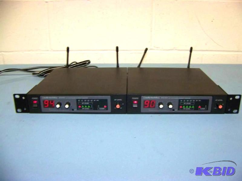 lot 105 image: (2) Audio-Technica, UHF Synthesized Diversity, Wireless Microphone Receivers