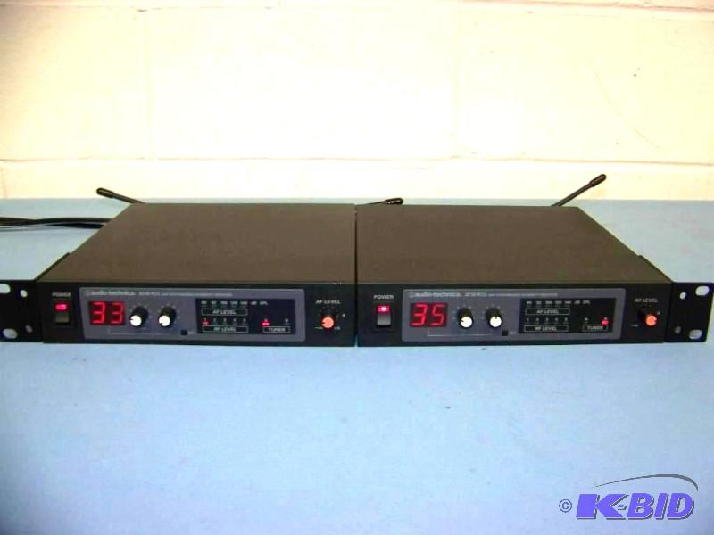 lot 106 image: (2) Audio-Technica, UHF Synthesized Diversity, Wireless Microphone Receivers