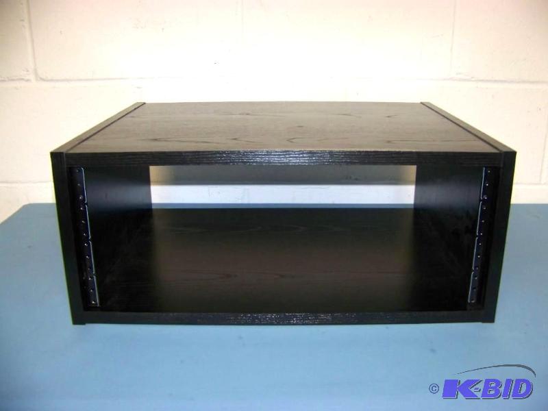 lot 56 image: Wood Encased, Rack Mount Box with Equipment Mounting Rails