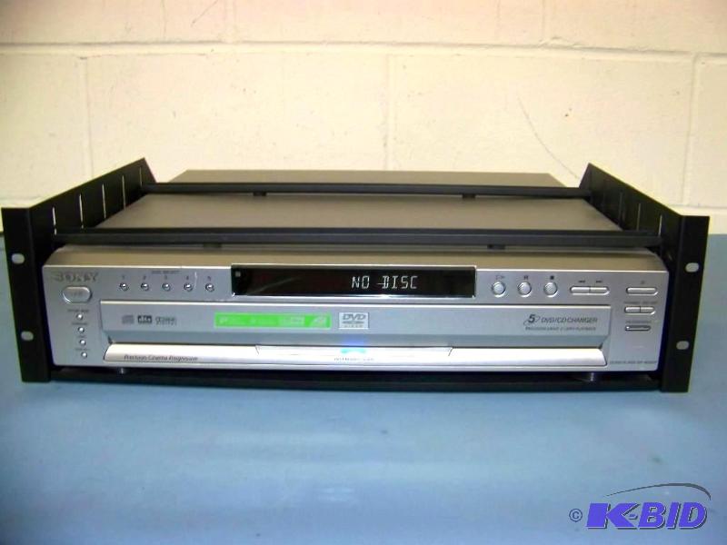 lot 61 image: Sony, 5-Disc, CDDVD Player in Middle Atlantic Rack Shelf