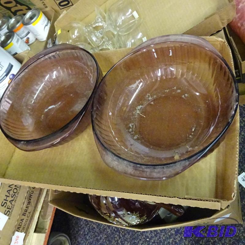 lot 179 image: 2 colored glass bowls...