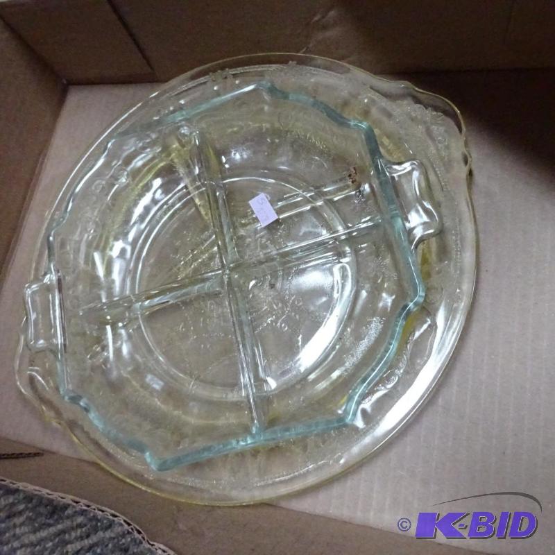lot 196 image: 2 glass hourderve trays...
