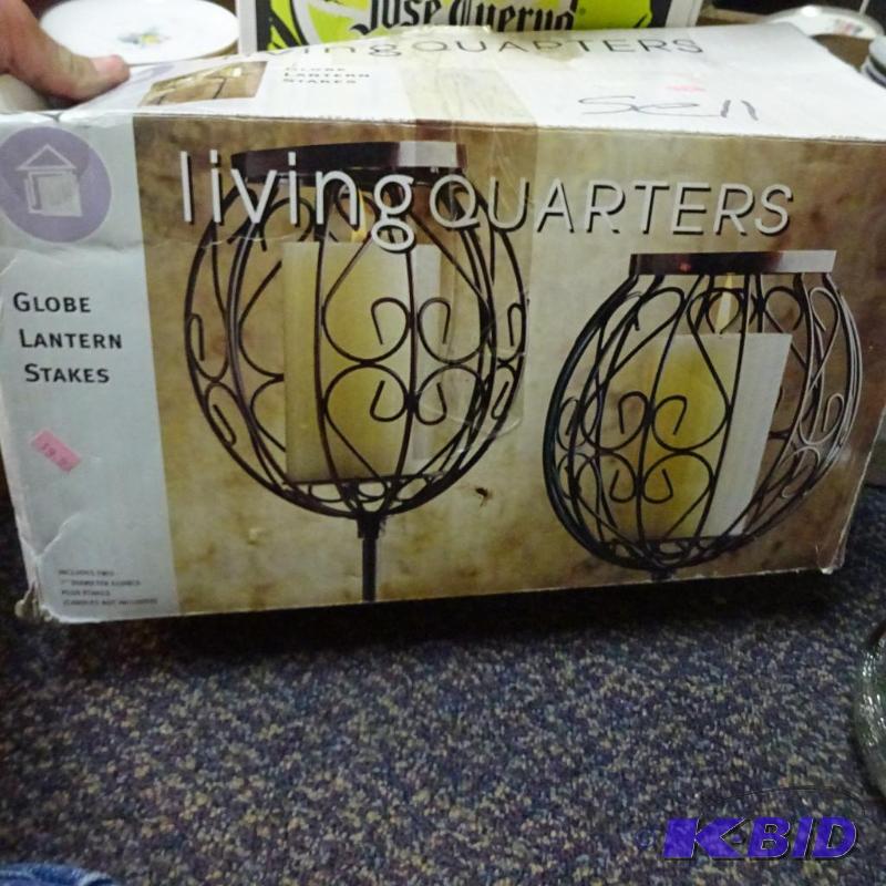 lot 76 image: Living quarters globe lantern stakes...