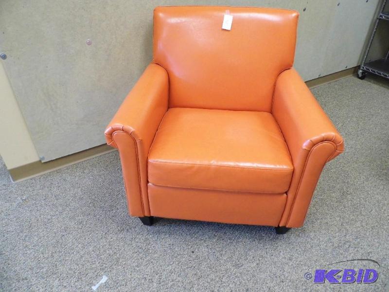 Orange Leather Club Chair