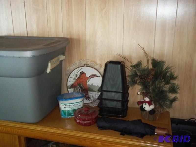 Bed raisers, umbrella, candy dish, cabin dcor, in tub
