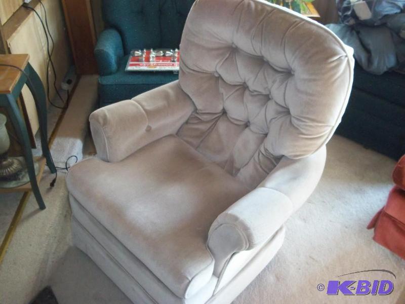 swivel rocker chair, cream fabric