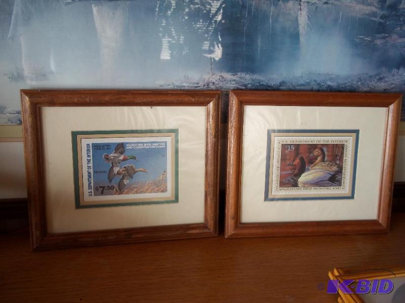 pair of duck stamp print frames, 8 x 10