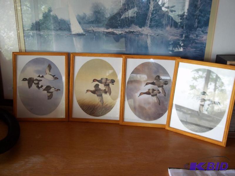 Set of 4 8 x 10 duck prints, numbered
