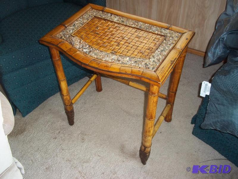 vintage table, bamboo