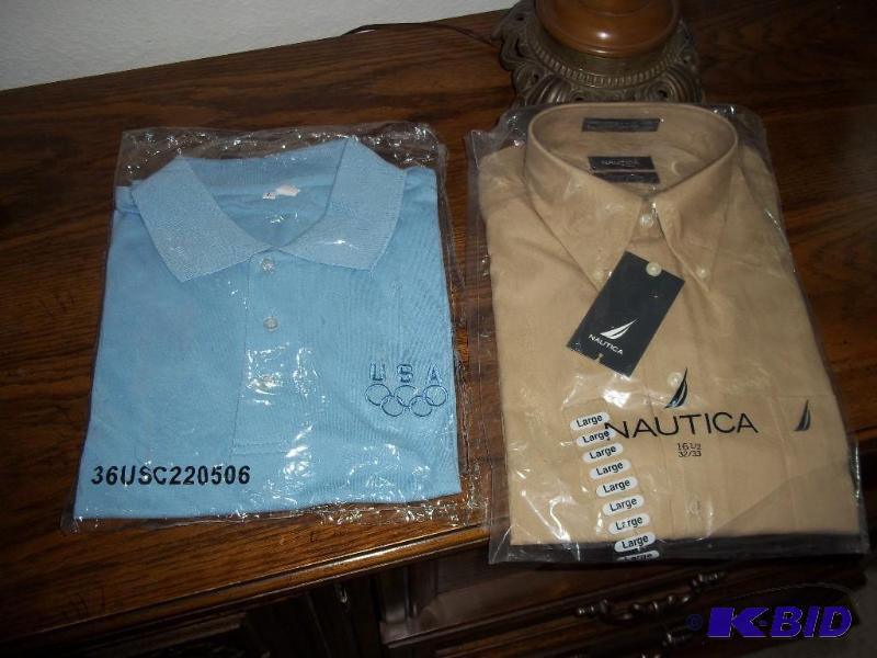 USA olympic Polo from Salt Lake City, Large new in package, and Nautica large collared shirts
