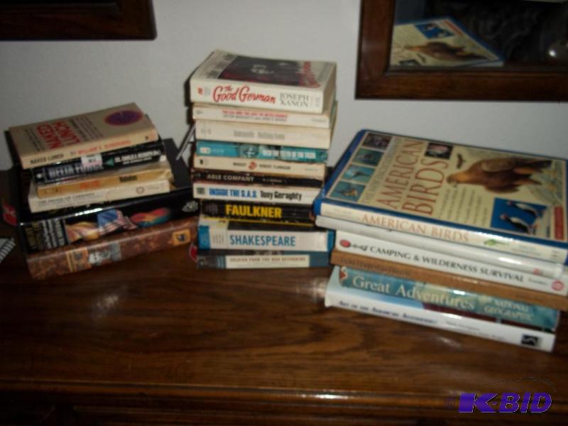 vintage war books, car books, and national geographic