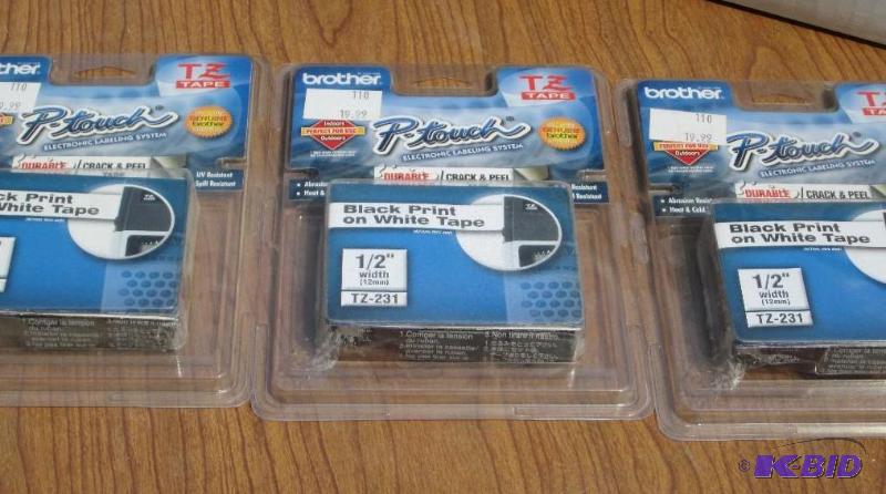 lot 111 image: Lot of 3 cartridges Brother P-touch 12 inch ...