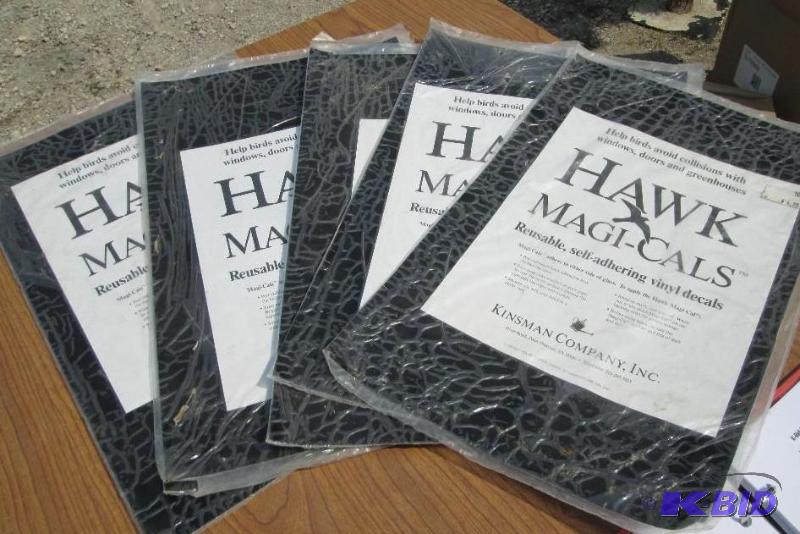 lot 112 image: Hawk shaped black decal, adhere to window to ...