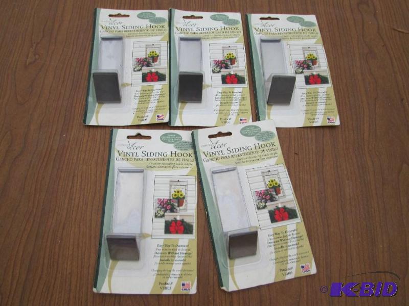 lot 132 image: Lot of 5 vinyl siding hooks, 2 per pack...