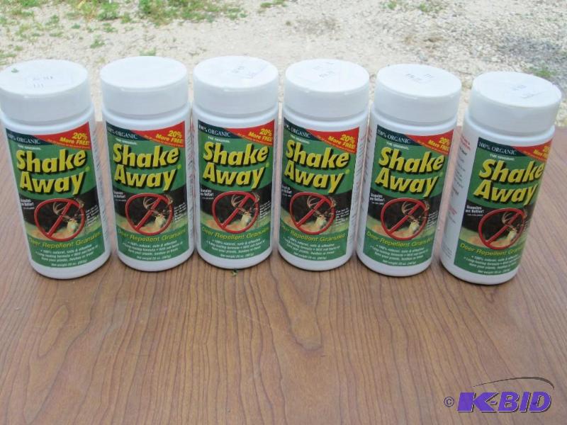 lot 146 image: Lot of 6 botles shake away deer repellant...