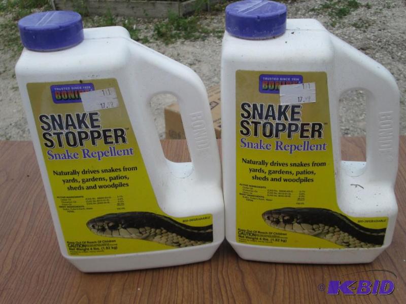 lot 153 image: Lot of 2 bottles snake repellant, 4 pounds ea...