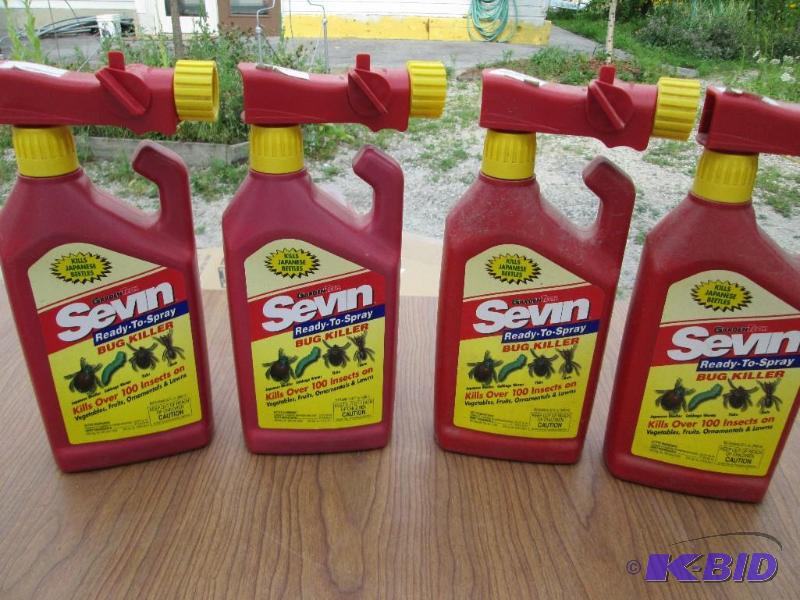 lot 172 image: Lot of 4 bottles, Sevin ready to spray bug ki...