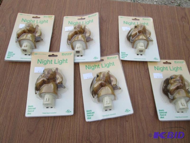 lot 186 image: Lot of 6 rabbit theme night lights, bulb incl...