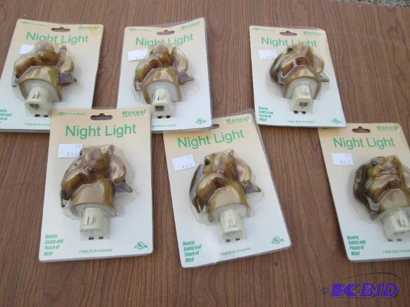 lot 187 image: Lot of 6 rabbit theme night lights, bulb incl...