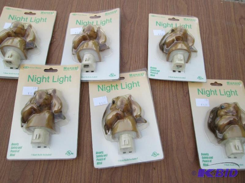 lot 188 image: Lot of 6 rabbit theme night lights, bulb incl...