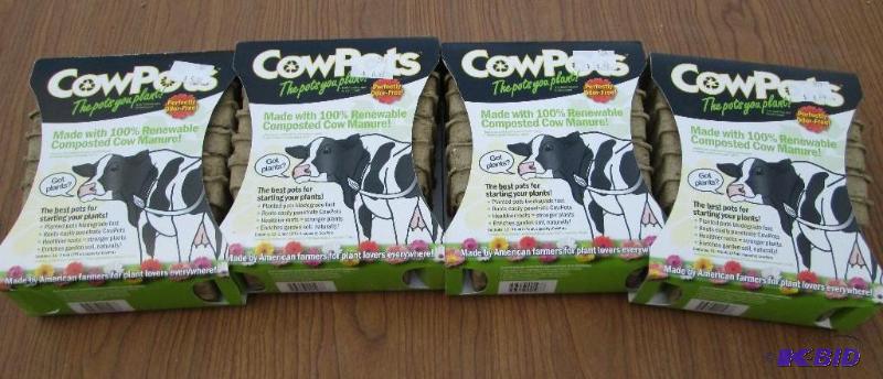 lot 203 image: Lot of 4 packs, cow starter pots, made with c...