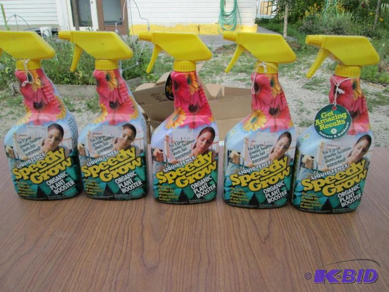 lot 214 image: lot of 5 bottles, liquid fence speedy grow, g...