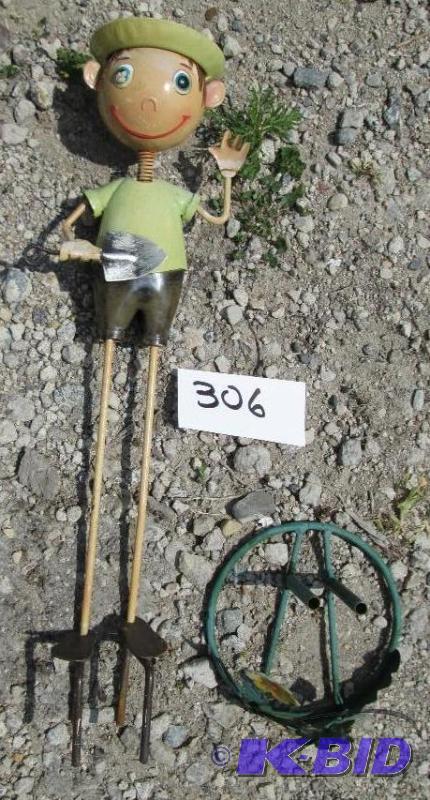 lot 306 image: Metal craft boy bobble head dcor...