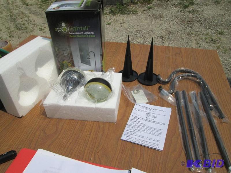 lot 67 image: Pair of Spotlights Solar accent lighting for...