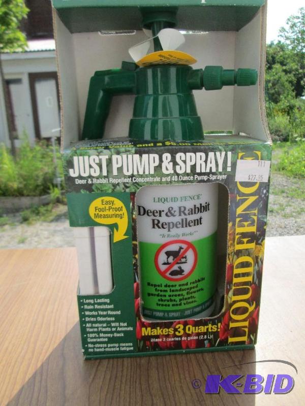 lot 7 image: Liquid Fence deer and rabbit repellant, conce...
