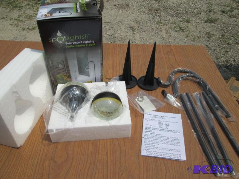 lot 70 image: Pair of Spotlights Solar accent lighting for...
